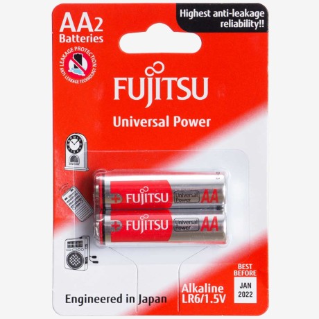 FUJITSU - FUJITSU LR06 ALKALINE AA BATTERY 2 PCS