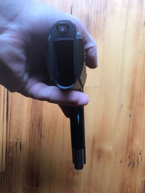 USED WE 1911 SILVER/BLACK AIRSOFT PISTOL